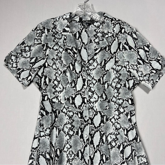 Lulus Snakeskin Print Dress Women’s Black/Gray SIZE L (New without label) - Picture 2 of 7